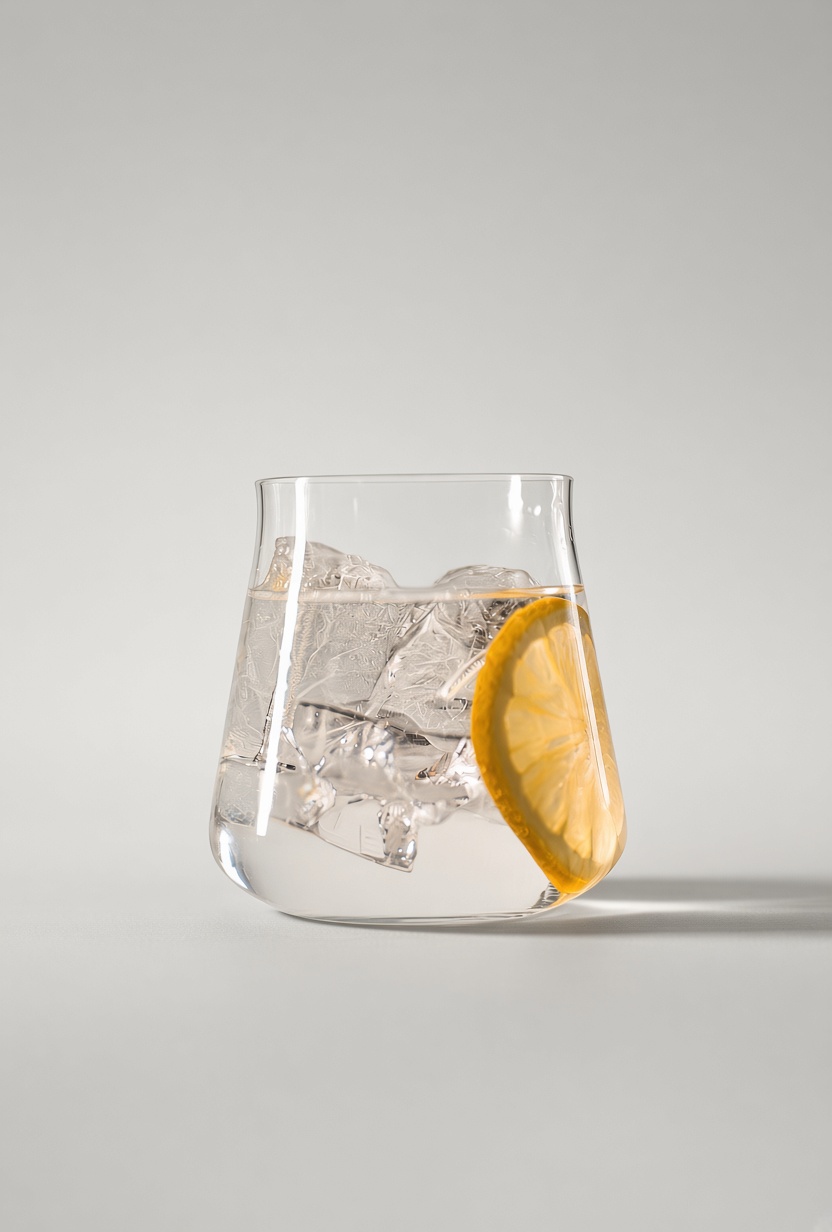 AK Hospitality tumbler served with ice and lemon